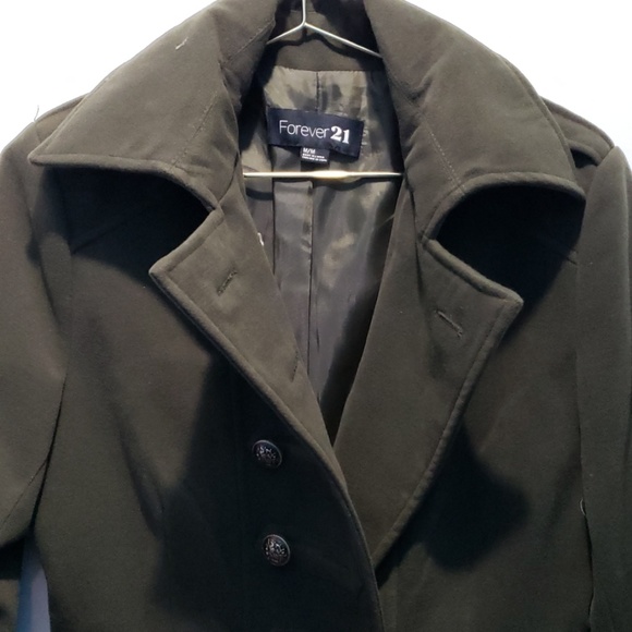 🏆Host Pick Forever 21 olive green coat - Picture 3 of 8